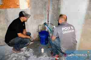 Urban Piping Plumbers working on trechnless water line replacement