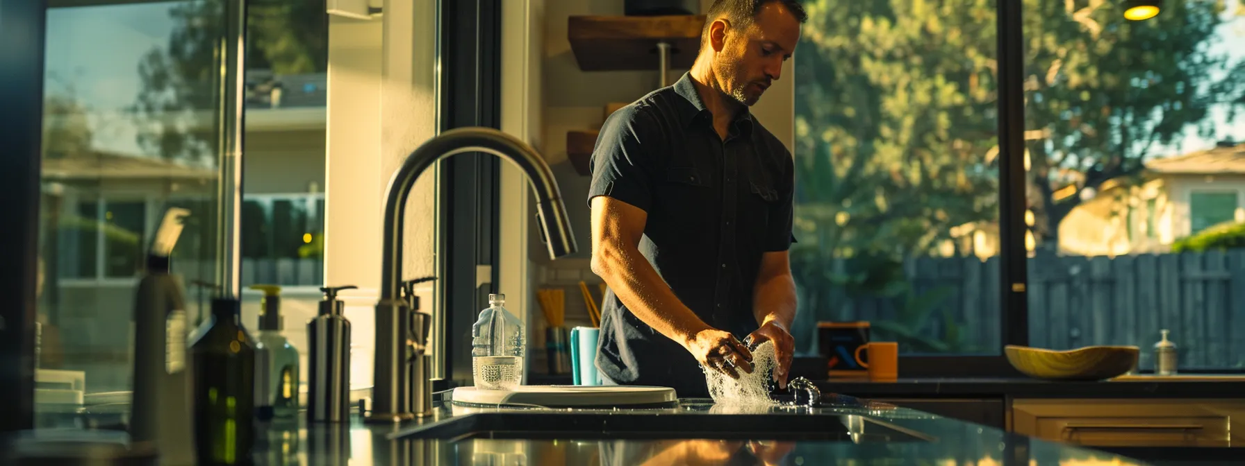 How Climate Affects Poly B Pipes: Regional Considerations Across Canada 6 a plumber inspecting poly b plumbing in a modern, eco-friendly home.