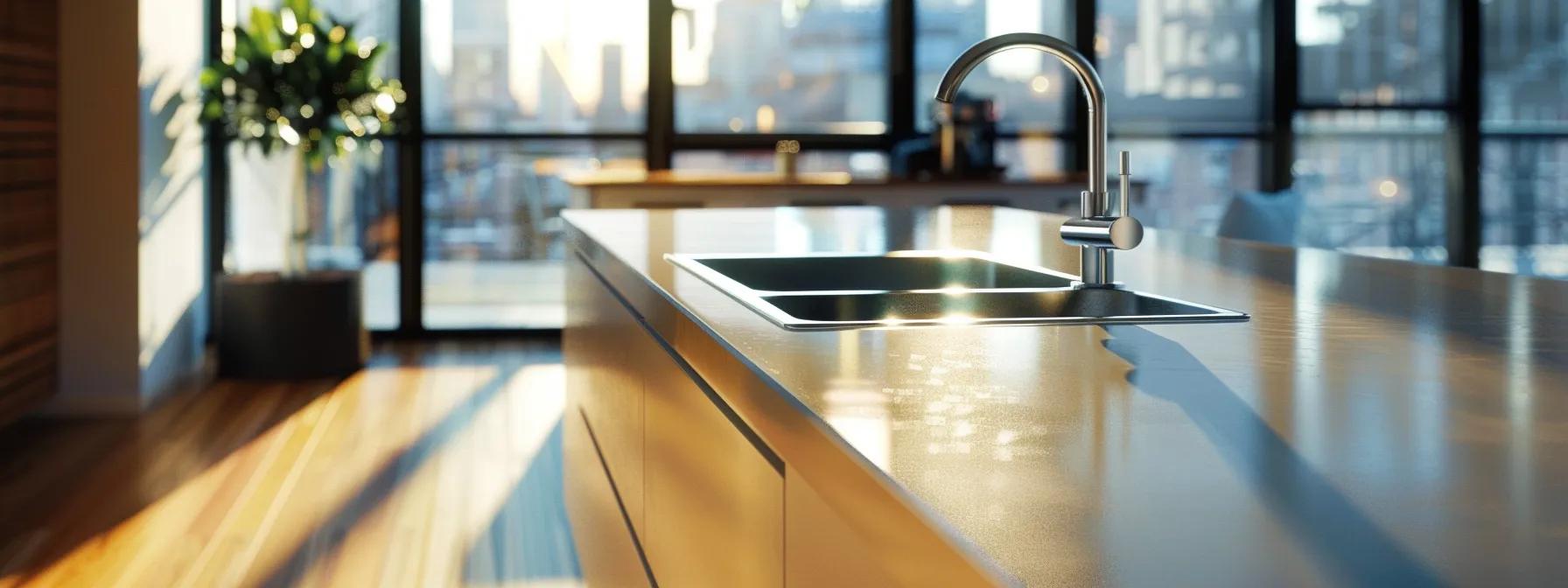 cutting-edge piping materials gleaming in a modern urban setting, showcasing durability and efficiency in plumbing systems.